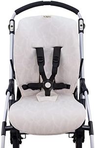JYOKO KIDS Colchoneta para Silla de Paseo y cochecito de bebé compatible con Bugaboo Bee 3, Bee plus, Bee 5, Elaborada en Tejido de Algodón + Espuma y Técnico Transpirable (Bloom)