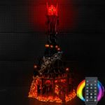 LocoLee RC Light Kit Compatible with Lego Barad Dur 10333, Decor Lighting Compatible with Lego 10333 Barad Dur Eye of Sauron Dark Tower Castle - ONLY Lights, NO Model