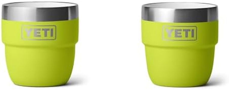 YETI Rambler 4 oz Stackable Cup, Stainless Steel, Vacuum Insulated Espresso/Coffee Cup, 2 Pack, Chartreuse