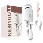 KIARYUOLL Heated Eyelash Curler - USB Rechargeable Heated Eyelash Curler (Type-C), 3 Heated Modes, Spring Design, Professional Makeup Tool (Colour White)