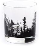 Black Lantern Single Whiskey Glass - Old Fashioned Glass for Men - 11oz. Low Baller Tumbler Solid Base - Bourbon Glass - Cocktail & Everyday Use Drinking Glasses for Nature Lovers (One 11oz. Glass)