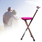 Folding Cane Seat Height Adjustable Walking Stick With Seat Portable Walking Stick Seat for Seniors