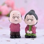 BHOOLU&GOOLU P S Retail Vinyl Lovers Grandma Grandpa Couple Figurine, (Multicolour, 4.9 x 2.8 cm, 2 Piece)