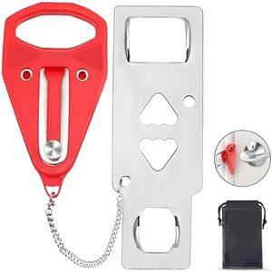 Portable Hotel Door Safety Lock - Travel Essentials for Women (Red)
