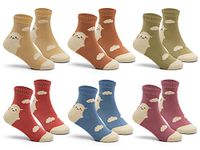 Big Girls Cotton Socks Kids Seamless Toe Socks Cartoon Crew Socks for Girls Sheep 6 Pairs 8-10 Years