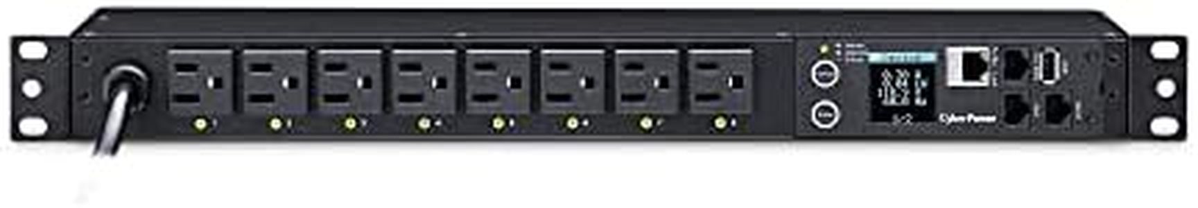 CyberPower PDU41001 Switched PDU, 100-120V/15A (Derated to 12A), 8 Outlets, 1U Rackmount