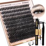 Lash Extension Kit Fluffy Eyelash Cluster 10-18mm Eyelash Extension Kit 80D Individual Lashes DIY Lash Extension Set 200pcs Lashes Clusters with Bond Lash Remover Lash Applicator by Focipeysa