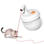 NWK Cat Laser Toy, Rechargeable Cat Laser Pointer with 360°Irregular Rotation and Tumbler Design, Fast & Slow Mode Available, Automatic Cat Toy with Catnip for Indoor Cat(White)