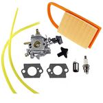 HURI Carburetor Fuel Line Air Filter Choke Knob Kit for Zama C1Q-S184 C1Q-S183 Stihl BR500 BR550 BR600 Backpack Blower 4282-120-0606 4282-120-0608