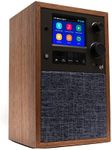 Grace Digital Mondo Alto Wireless Speaker, Bluetooth, Wi-Fi, Internet Radio, 7-Day Alarm – Microphone Free (Walnut)