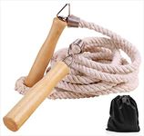 Double Dutch Jump Rope, 23ft Long Skipping Rope with Wooden Handle for Kids and Adult, Group Multiplayer Jumping Rope for School Sport and Outdoor Activity