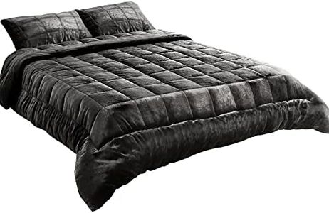 Giselle Bedding 500GSM Faux Mink Quilt, 240 x 270cm Comforter Super King Quilts Bed Couch Heavy Weighted Fleece Throw Blanket for Winter, Soft Warm Polyester Filling Baffle Box Charcoal