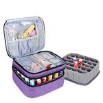 Luxja Nail Varnish Storage Case for Nail Polish, Nail Varnish Holder, Nail Polish Carrying Case - Holds 30 Bottles (15ml - 0.5 fl.oz), Double-Layer Storage Bag for Nail Varnishes and Manicure, Purple