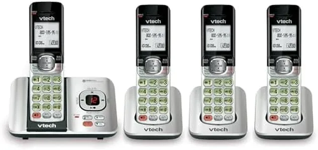 VTech CS6529-4 DECT 6.0 Phone Answering System with Caller ID/Call Waiting, 4 Cordless Handsets, Silver/Black