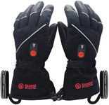 SAVIOR HEAT Heated Gloves for Men Women, Rechargeable Electric Heated Leather Skiing and Snowboarding Gloves(XXXL)