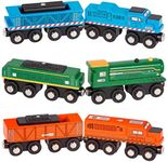 Battat – Classic Trains – 6Pc Wooden Railroad Set – Magnetic Toy Trains – Train Engines & Cars – 3 Years + – Wooden Locomotives & Freight Cars