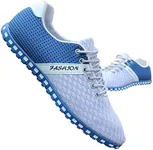 Sun Lorence Men Breathable Mesh Lace-up Sneakers Light Flat Fashion Sneakers Lightgrey 41