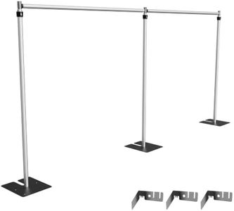 Heavy Duty Metal Backdrop Stand, Adjustable Double Crossbar Pipe and Drape Stand Kit for Wedding, Party, Photography, Trade Show, Flower Wall and Event Display (10x20ft)
