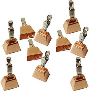 Fish WOW! 10pcs Fishing Copper Bell Alert with Eagle Clamp Clips Baits Alarm Bells