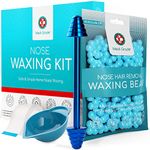 Medi Grade Nose Waxing Kit for Men and Women with Reusable Nose Wax Sticks and Microwavable Cup, 50g - Eco-friendly Nose Wax Kit for Unsightly, Itchy Nasal Hair - Nose Hair Remover with Skin Tape, Bag