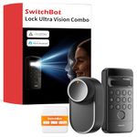 SwitchBot WiFi Smart Lock Ultra with Keypad Vision, 3D Face Recognition, Fingerprint Door Lock, Smart Door Lock, Fits Your Existing Euro Profile Cylinder, Supports Matter, Alexa, Google, IFTTT