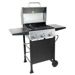 Grill Boss GBC1932M 3 Burner Gas Grill with Top Cover and Side Shelves, Black