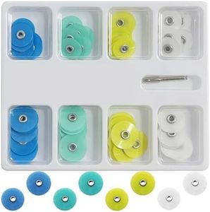 80 Piece 12mm & 14mm Dental Polishing Discs Assorted Kit, Dental Polisher Supplies with Mandrel Stem for Material Tools, Professional Dental Accessories for Polishing and Contouring