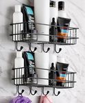 Oslen (Pack of 2 Self-Adhesive Multipurpose Bathroom Rack, Bathroom Shelf Organizer, Wall Mounted Shelf,Bathroom Accessories Set for Home,Bathroom Shelves (Black)