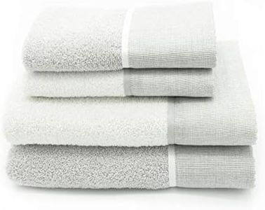 CREOLE Set di asciugamani da bagno, Riga grigio, 4 unità