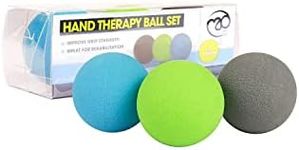 Fitness Mad Hand Therapy Balls, Stress Relief Ball, Improve Hand Grip Strength, Set of 3, Strengths, Ideal for players of Racket Sports & Rehab