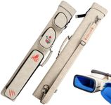 KONLLEN Pool Cue Case 2x4 Hard Pool Stick Case with Multi-pocket Holds 2 Butts 4 Shafts Billiards Cue Bag with Adjustable Shoulder Straps for Adults (Red)