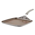 Rachael Ray Cook + Create Nonstick Stovetop Griddle/Grill Pan, Square, 11 Inch, Gray