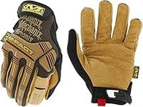 Mechanix Wear: M-Pact Leather Work Gloves - Absorbs Vibrations, Impact Protection, Abrasion Resistant (Medium, Brown/Black)