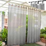 HIPPO 150 GSM Outdoor Sun Blocking Balcony Loop Curtains Sun & UV Protection, Light Filtering 3FTX7.5FT Door Curtain (Grey)