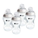 Tommee Tippee Natural Start Anti-Colic Baby Bottle, 340 ml, 3+ months, Medium Flow Breast-Like Teat for a Natural Latch, Anti-Colic Valve, Self-Sterilising, Pack of 4