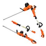 GARCARE 2 in 1 Corded Pole Hedge Trimmer 4.8-Amp with 20 Inch Laser Cutting Blade, Blade Cover Included