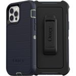 OtterBox iPhone 12 & iPhone 12 Pro Defender Series Case - Varsity Blues (Desert SAGE/Dress Blues), Rugged & Durable, with Port Protection, Includes Holster Clip Kickstand