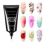 Makartt Nail Art Rhinestone Glue 30g, 3D Nail Gel Sculpting Gel, Super Adhesive Nail Charms Nail Gems, Nail Art Glue for Rhinestones Crystal Stones Jewels Diamonds, Nail Lamp Required