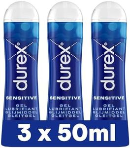Durex - Lot de 3 Lubrifiants intimes Sensitive - Lubrifiant comestible à base d'eau - 3x50ml