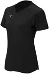 Mizuno Women's Techno VI Short Sleeve Volleyball Jersey, Black, XX-Small