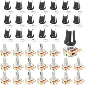 WWZMDiB 80 Pcs WH148 3Pin Potentiometers with Knobs 15mm Shaft