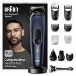 Braun All-in-One Trimmer for Men, From Gillette, 11-in-1, For Face, Hair, Body, Ear, Nose, Private parts, 100-Min Runtime, Waterproof, precision trimmer, 5-quick charge, Body Trimmer, MGK7450