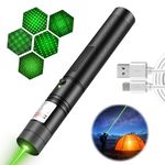 Long Range Tactical Green Beam Flashligh, Rechargeable Bright Laser Pointer for Night Astronomy Outdoor Camping Hiking for Indoor Outdoor