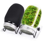 1 Pcs Seed Sprouting Jar Kit with Wide Mouth Mason Jars Durable Bean Sprouts Growing Kit with Stainless Steel Screen Sprout Lids Stands Shading Cloths and Tray for Sprouting Seeds Broccoli Beans