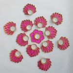 GIFT JAIPUR Handmade 13 Pc Smooth Scented Pink Lotus Flower Diya Rangoli Candles With Wax For Diwali Ganesh Chaturthi Laxmi Pooja Home Temple Rangoli Diya Floor Decoration