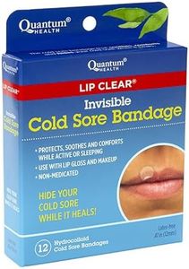 Quantum Health Lip Clear Invisible Cold Sore Bandage, Fever Blister Patch - Patch Soothes and Protects, Hides Cold Sores, Helps Prevent Contamination, 12 Ct