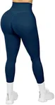 SUUKSESS Women Seamless Butt Lifting Leggings High Waisted Workout Yoga Pants (Navy Blue, S)