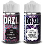 Vape Liquid, 2 x 100ml, Vape Juice, E Cigarette, For Vape Kits, Vape Gifts, Sub Ohm Ecig, No Nicotine, Shortfill, Premium [Sour Fizz Raspberry + Raspberry] Flavour E Liquid 70/30 0mg (By Drzl)