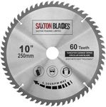 Saxton TCT Circular Wood Saw Blade 250mm x 30mm x 60T for Bosch, Makita etc fits 255mm saws