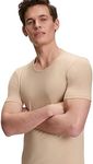 FALKE Men's Daily Climate Control Outlast® Undershirt, Breathable Quick Dry, Egyptian Cotton, Skin-Friendly, Brown (Camel 4220), M, 1 Piece